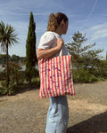 Totebag rayé "illustrations"