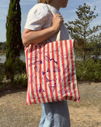 Totebag rayé "illustrations"